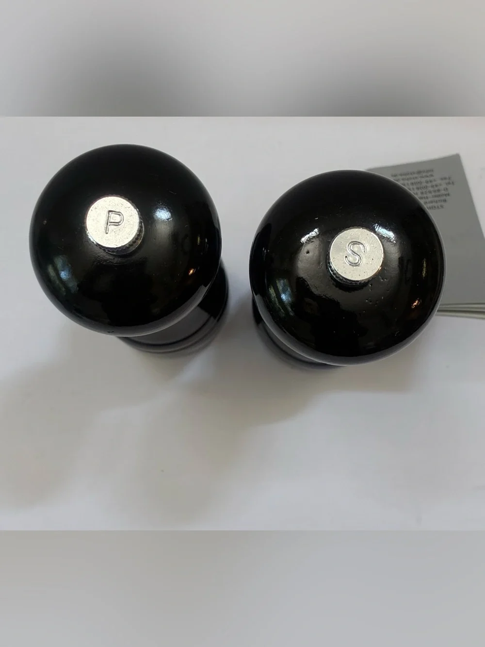 Vintage Stoha Design 7”.5 Black Wooden Salt & Peppermill Set Of 2 Germany New